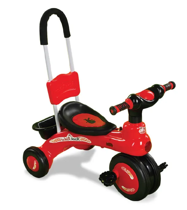 Rock Rider Tricycle With Support Handle - Red And Black
